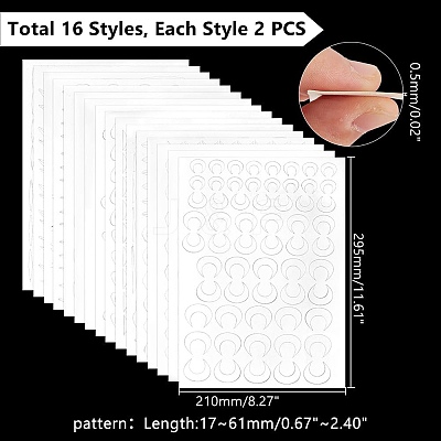 32Pcs 16 Styles Paper Ancient Hairpin for DIY Tool Material DIY-PH0023-46-1