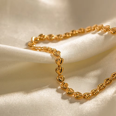Minimalist 304 Stainless Steel Heart Link Bracelets QJ7944-1