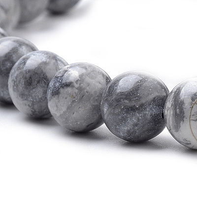 Natural Map Stone/Picasso Stone/Picasso Jasper Beads Strands G-S259-09-12mm-1