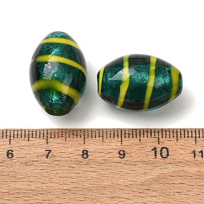 Handmade Silver Foil Glass Lampwork Beads LA-CBAEC7C-02-1