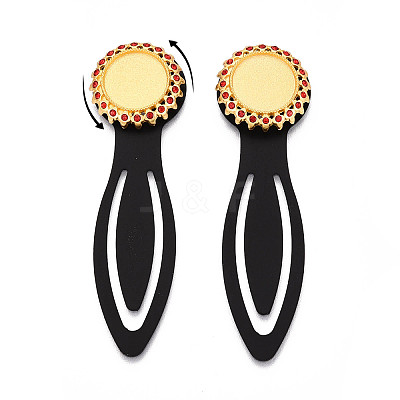 Alloy & Iron Bookmark Cabochon Settings PALLOY-N184-02G-1