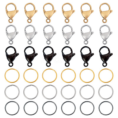 30Pcs 304 Stainless Steel Lobster Claw Clasps STAS-TA0005-37-1