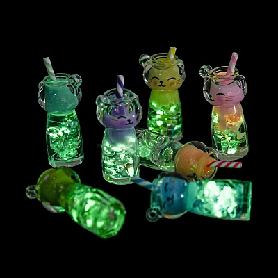Transparent & Luminous Acrylic with Polymer Clay Pendants TACR-G046-01-1