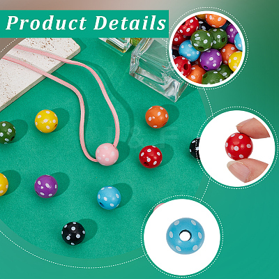 120Pcs 8 Colors Dyed Natural Wooden Beads WOOD-PA0001-46-1
