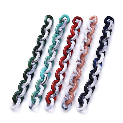 Handmade Acrylic Cable Chains AJEW-JB00654-M-1