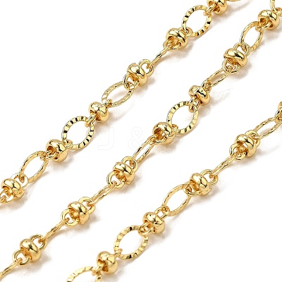 Brass Textured Oval Link Chains CHC-C014-15G-1