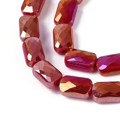 Electroplate Opaque Solid Color Glass Beads Strands EGLA-N002-25-A01-1