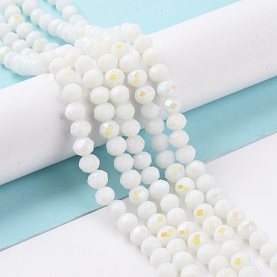 Electroplate Opaque Solid Color Glass Beads Strands EGLA-A034-P10mm-L17-1