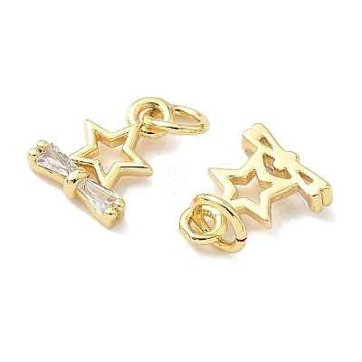 Brass Micro Pave Cubic Zirconia Pendants KK-Z120-22G-1