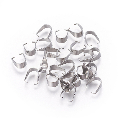 Tarnish Resistant 304 Stainless Steel Snap on Bails STAS-I101-41B-P-01-1