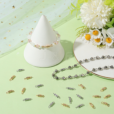 50Pcs 2 Colors Brass Screw Clasps KK-BBC0018-52-1