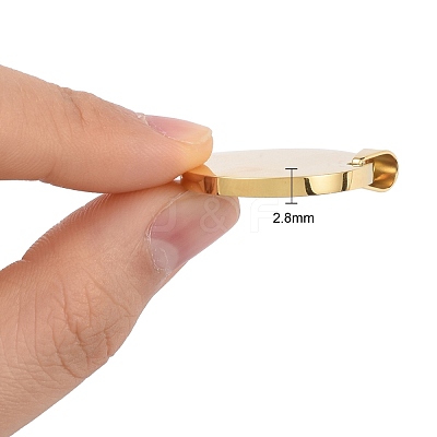 304 Stainless Steel Pendants Ion Plating(IP) STAS-P115-08G-1