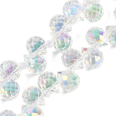 Electroplate Glass Beads Strands X-EGLA-D030-17X-1