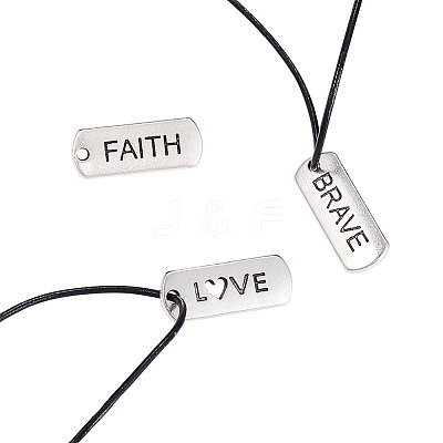 Tibetan Style Alloy Quote Pendants TIBEP-CJ0001-04AS-1