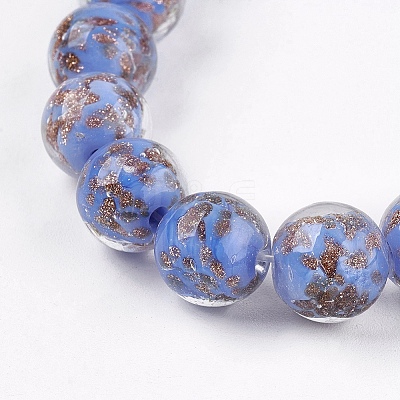 Handmade Gold Sand Lampwork Beads LAMP-K029-08-1