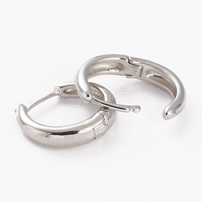Brass Huggie Hoop Earrings EJEW-C502-12P-1