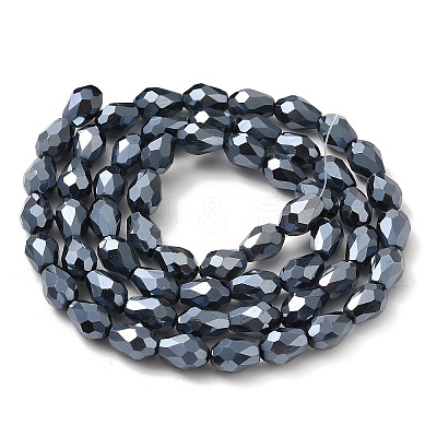 Electroplate Glass Beads Strands X-EGLA-D017-7x5mm-2-1