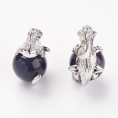 Synthetic Blue Goldstone Pendants G-G713-I10-1