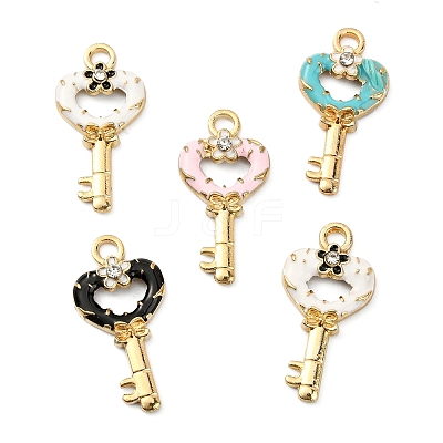 40Pcs 4 Colors Alloy Enamel Pendants ENAM-CJ0002-59-1