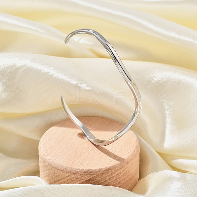 304 Stainless Steel Cuff Bangles for Women BJEW-B108-11P-1
