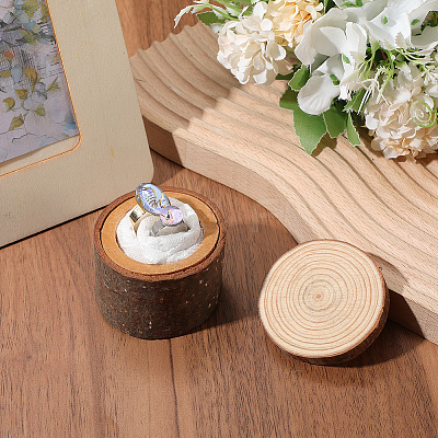 1Pc Wooden Ring Boxes with Lid DJEW-SP0001-10-1