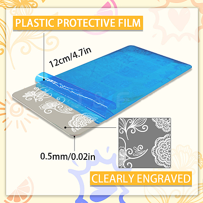 Stainless Steel DIY Nail Art Templates MRMJ-WH0098-013-1