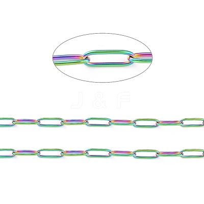 Ion Plating(IP) 304 Stainless Steel Paperclip Chains CHS-H031-02MC-1