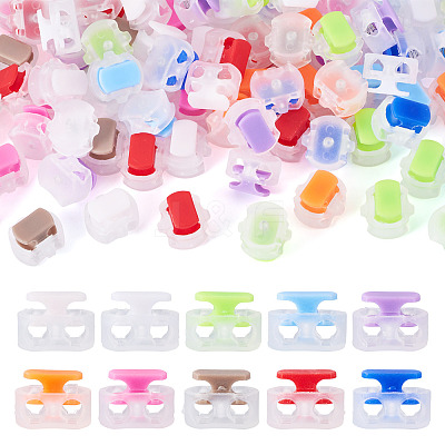100Pcs 10 Colors Plastic Cord Locks KY-TA0001-66-1