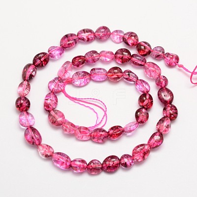 Natural Crackle Quartz Bead Strands G-L459-15-1