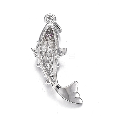 Brass Micro Clear Cubic Zirconia Pendants ZIRC-F120-044P-1