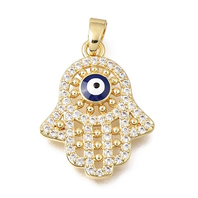 Brass Micro Pave Clear Cubic Zirconia Pendants KK-C263-22B-G-1