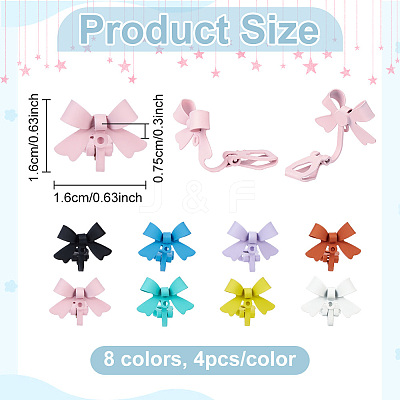 32Pcs 8 Colors Brass Clip-on Earrings FIND-PH0061-88-1