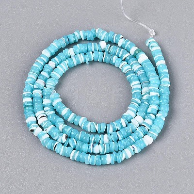 10 Strands 10 Colors Natural Trochid Shell/Trochus Shell Beads Strands SSHEL-N040-21-1