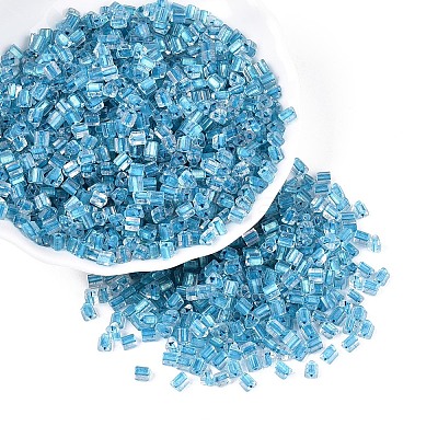 Transparent Inside Colours Glass Seed Beads SEED-T007-13L-1