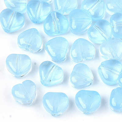 Transparent Spray Painted Glass Beads GLAA-N035-02-A06-1