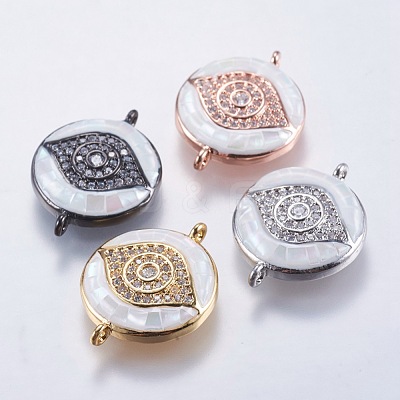 Brass Micro Pave Cubic Zirconia Links ZIRC-F077-11-1
