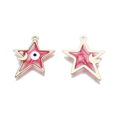 Alloy Enamel Pendants ENAM-F143-04-G-1