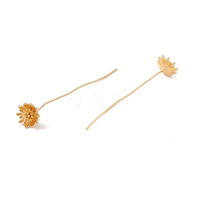 Brass Daisy Flower Head Pins FIND-B009-09G-1