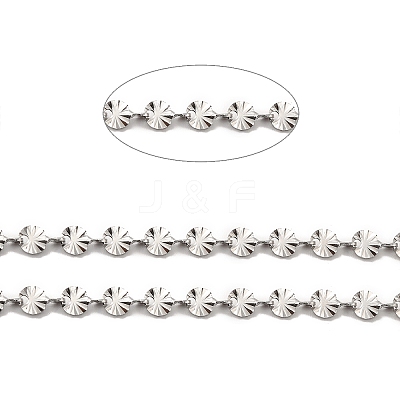 Tarnish Resistant 304 Stainless Steel Flower Link Chains STAS-B041-08P-1