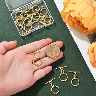 15 Sets Brass Toggle Clasps KK-BBC0021-10-1