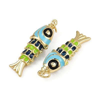 Brass Enamel Pendants X1-KK-L241-23G-02-1