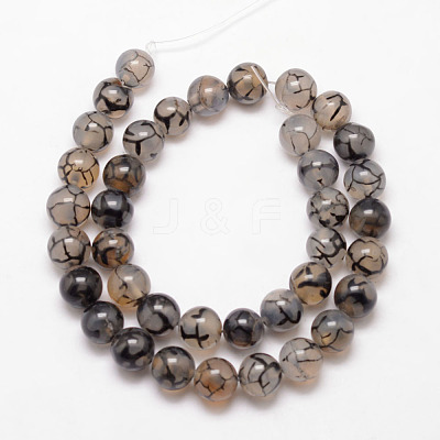 Natural Dragon Veins Agate Bead Strands X-G-K166-14-6mm-01-1