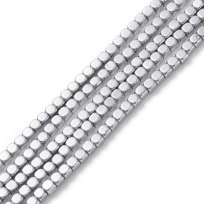 Electroplate Non-magnetic Synthetic Hematite Beads Strands X-G-J172-3x3mm-02-1