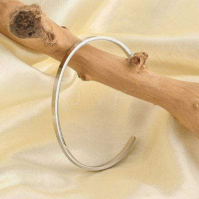 Non-Tarnish 304 Stainless Steel Cuff Bangles X-BJEW-K173-02P-1
