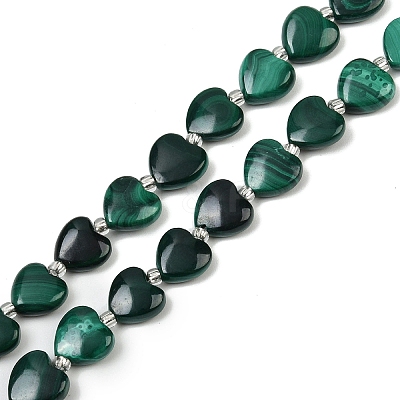 Natural Malachite Beads Strands G-L630-B01-10x10mm-1