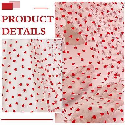Polyester Mesh Lace Fabric DIY-WH0504-330A-1