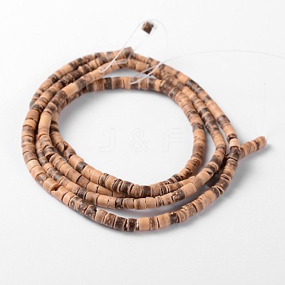 Natural Coconut Column Bead Strands X-COCB-O001-14-1
