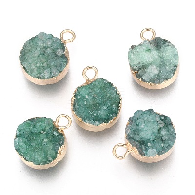 Natural Druzy Agate Pendants G-L566-A-1