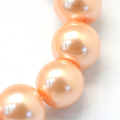 Baking Paint Pearlized Glass Pearl Round Bead Strands HY-Q330-8mm-18-1