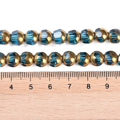 Electroplate Glass Beads Strands X-EGLA-Q128-04A-FP04-1